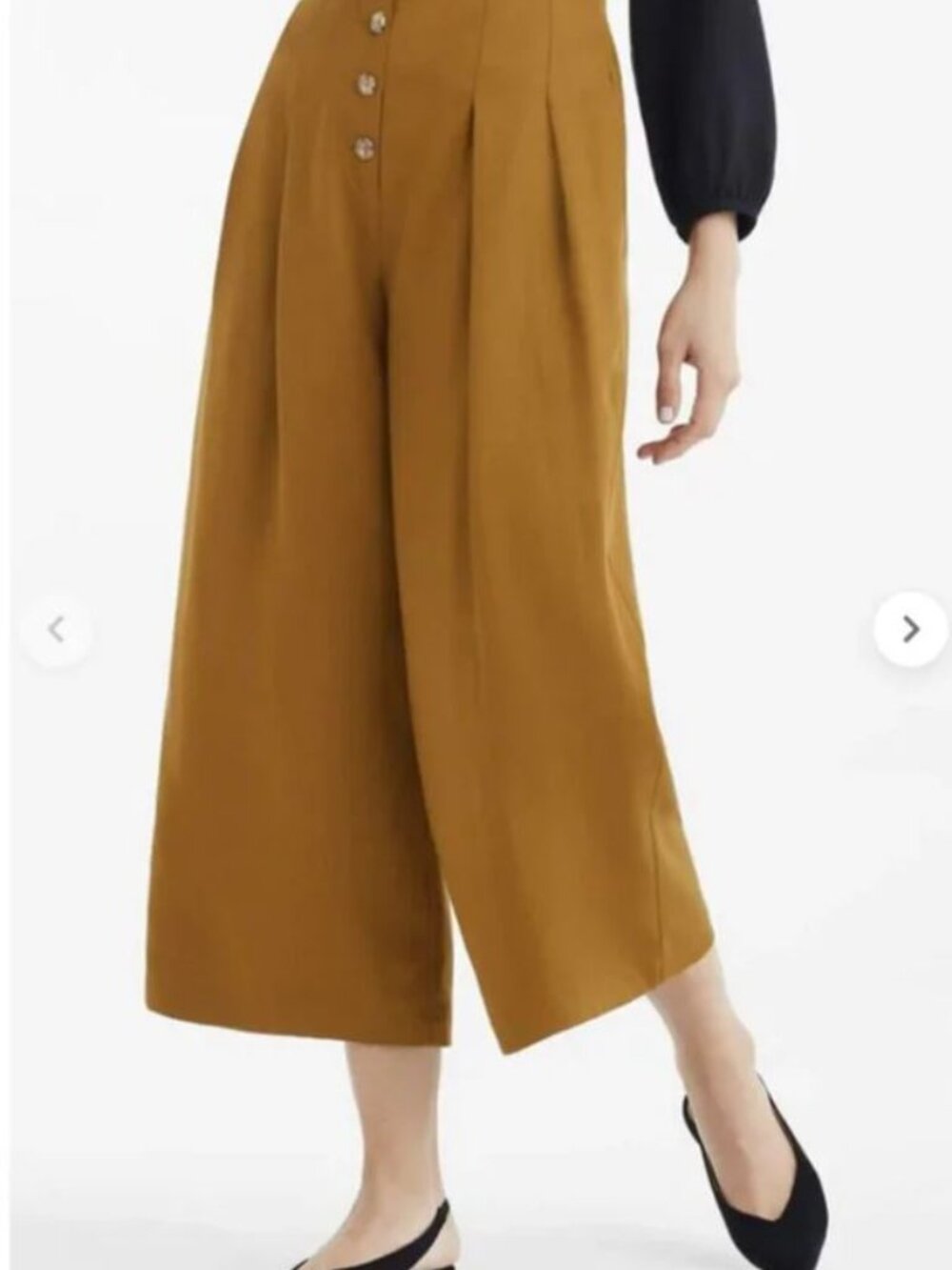 VETTA Button fly culottes